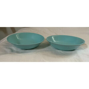 Mallo Ware PR Mallory Plastics Fruit Dish #52 Blue Robins Egg #11 Set of 2 USA